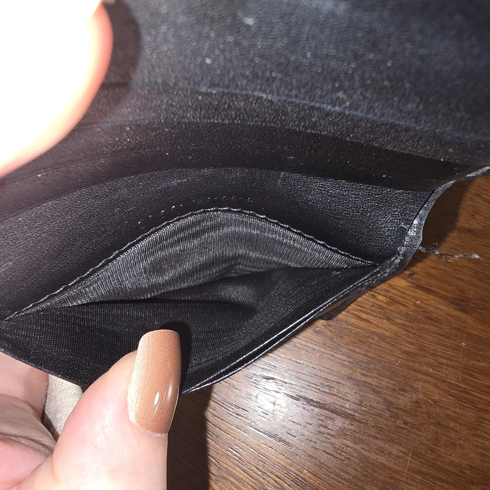 Gucci Black Canvas Wallet with Wooden Clasp And COA